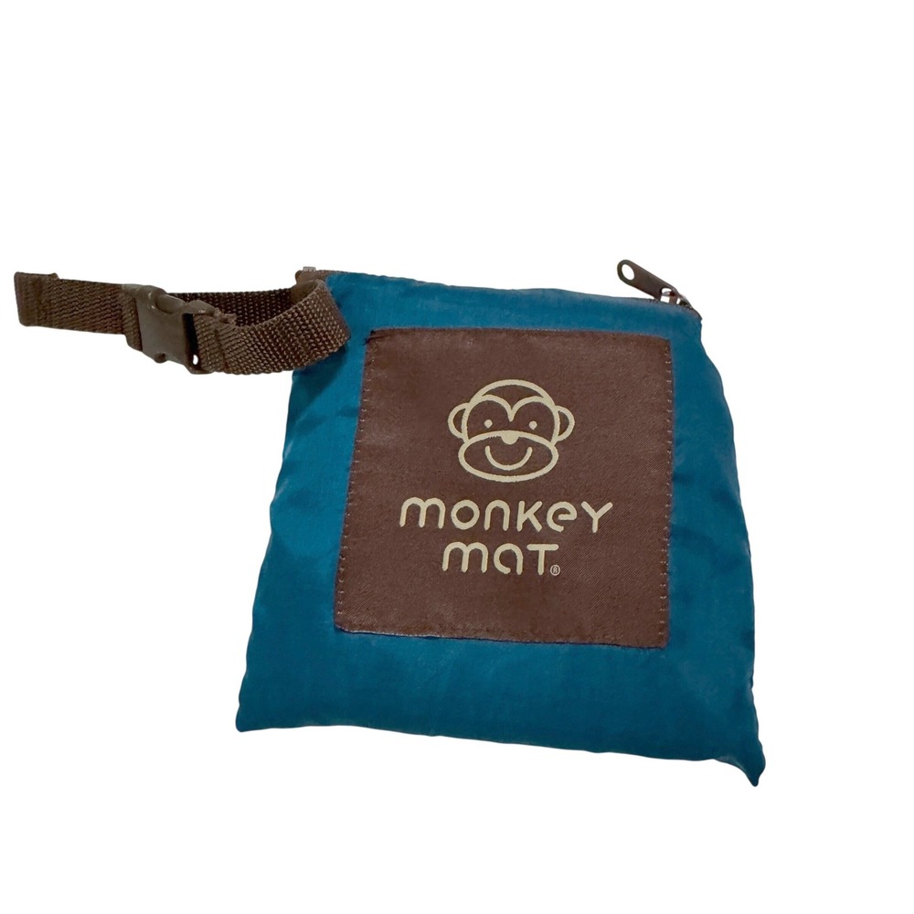 Monkey Mat Shark Tank Portable Outdoor Blanket Blue Foldable Travel Picnic Pouch